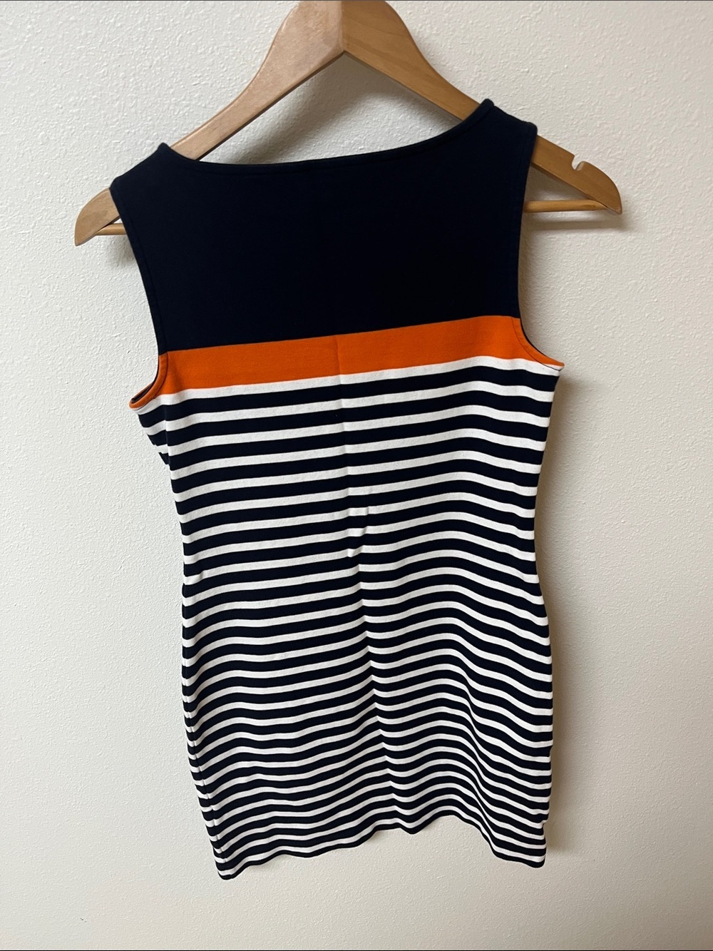 Brooks Brothers Sleeveless Striped Mini Dress in Navy, White & Orange women’s S - Picture 4 of 4